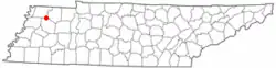 Location of Kenton, Tennessee