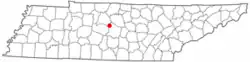 Location in Rutherford County and the state of تنسی.