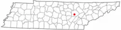 Location of Lake Tansi, Tennessee
