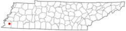 Location of Lakeland, Tennessee