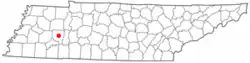 Location in Henderson County and the state of تنسی
