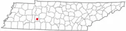 Location of Linden, Tennessee