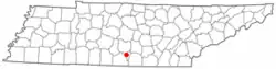 Location of Lynchburg, Tennessee