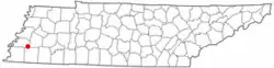 Location of Mason, Tennessee