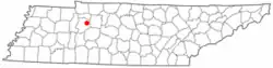 Location of McEwen, Tennessee