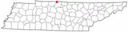 Location of Mitchellville, Tennessee