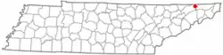 Location of Mount Carmel, Tennessee