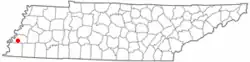 Location of Munford, Tennessee