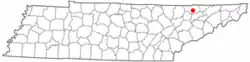 Location of New Tazewell, Tennessee