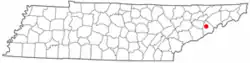 Location of Newport, Tennessee