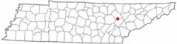 Location of Oakdale, Tennessee
