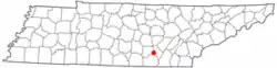 Location of Palmer, Tennessee