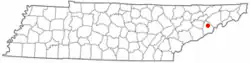Location of Parrottsville, Tennessee