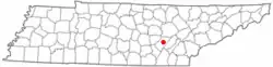Location of Pikeville, Tennessee