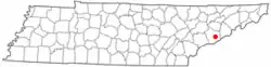 Location of Pittman Center, Tennessee