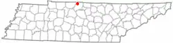Location of Portland, Tennessee