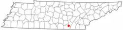 Location of Powells Crossroads, Tennessee