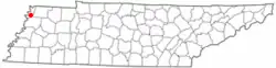Location of Ridgely, Tennessee