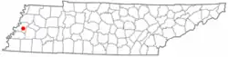 Location of Ripley, Tennessee