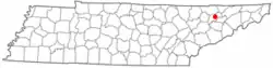 Location of Rutledge, Tennessee