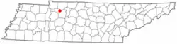 Location of Slayden, Tennessee