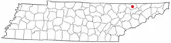 Location of Tazewell, Tennessee