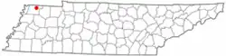 Location of Union City, Tennessee
