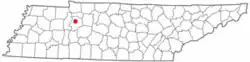 Location of Waverly, Tennessee