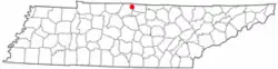 Location of Westmoreland, Tennessee