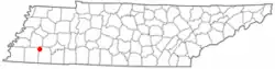 Location of Whiteville, Tennessee
