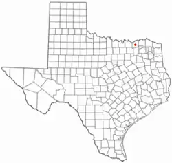Location of Ector shown in Texas