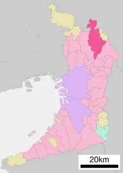 موقعیت Takatsuki در استان اوساکا