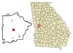Location in Talbot County and the state of جورجیا