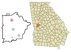 Location in Talbot County and the state of جورجیا