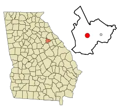 Location in Taliaferro County and the state of جورجیا