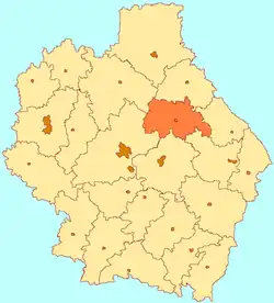Location of Bondarsky District in Tambov Oblast
