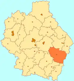 Location of Inzhavinsky District in Tambov Oblast