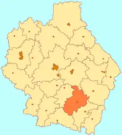 Location of Rzhaksinsky District in Tambov Oblast