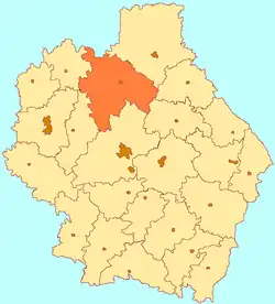 Location of Sosnovsky District in Tambov Oblast