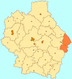 Location of Umyotsky District in Tambov Oblast