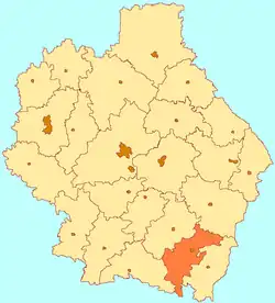 Location of Uvarovsky District in Tambov Oblast