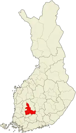 موقعیت ناحیه تامپره
Tampere sub-region