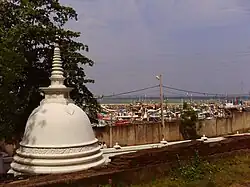 View of the harbor with a Buddhist dagoba on the left