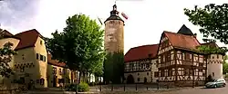 Centre of the town with the tower