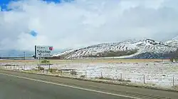 Looking northwest along Route 58 in Tehachapi after a light dusting of snow