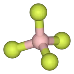 Ball and stick model of the tetrafluoroborate anion