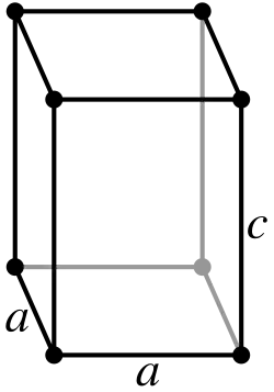 Tetragonal crystal structure for ایندیم