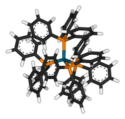 3D model of the tetrakis(triphenylphosphine)palladium(0) molecule