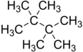 Skeletal formula of tetramethylbutane with all implicit hydrogens shown