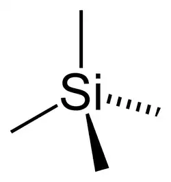 Stereo skeletal formula of tetramethylsilane